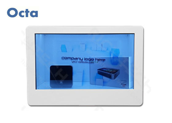 China 65&quot; transparente LCD-Anzeigen-Videoschaukasten mit Sd-Karten-ausgeglichenes Glas-Platte fournisseur